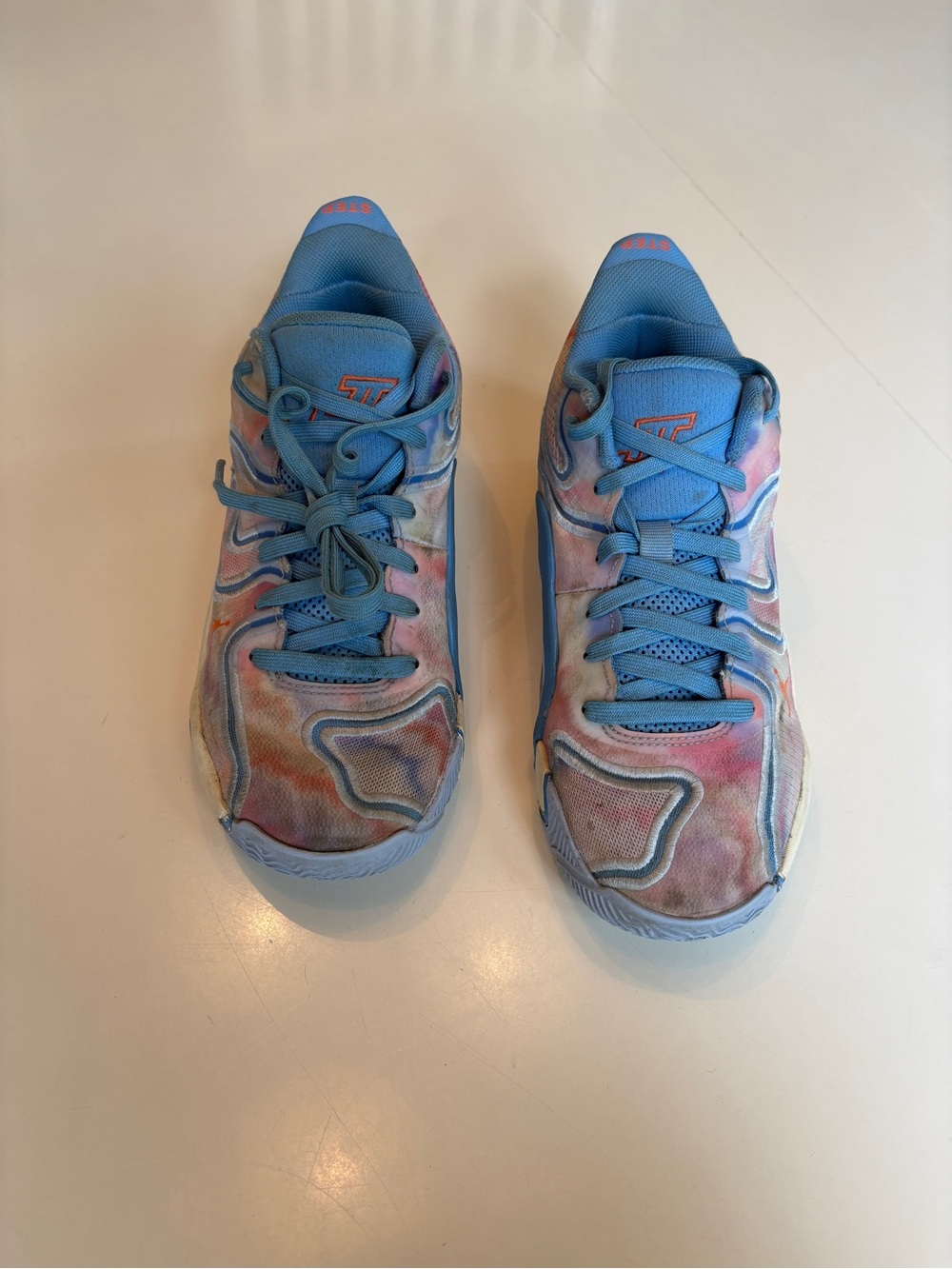 Jordan Tatum 3 Kids Blue Tie-Dye Sneakers - Size 5.5